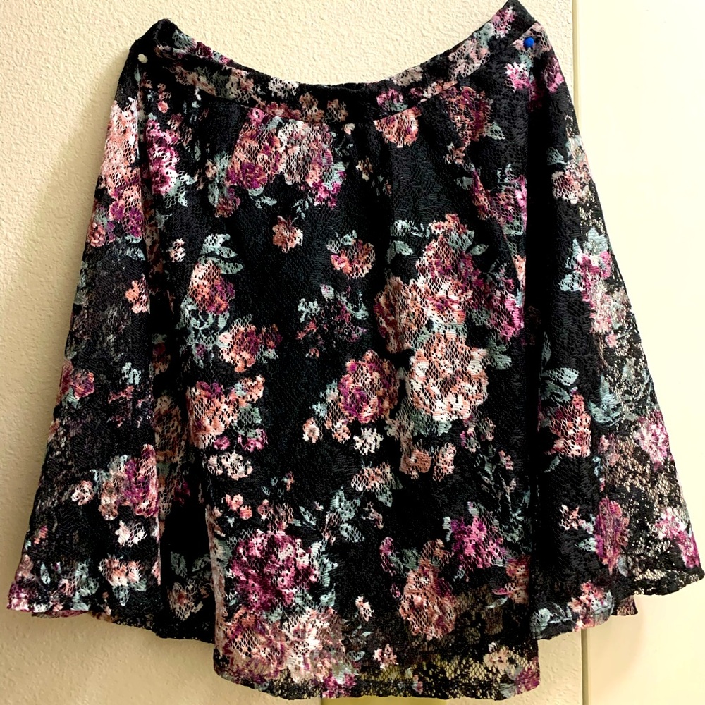 Midi floral skirt plus size 0x/1x